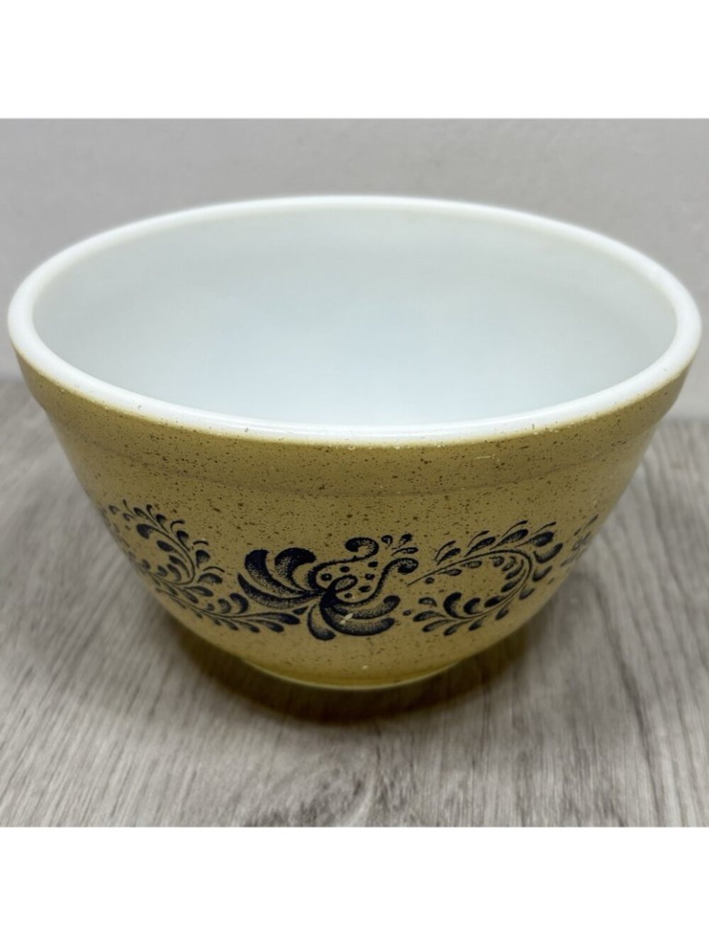 PYREX Homestead Vintage Nesting Mixing Bowl 401 / 1 1 / 1-1/2 Pt Blue & Tan - Picture 3 of 7